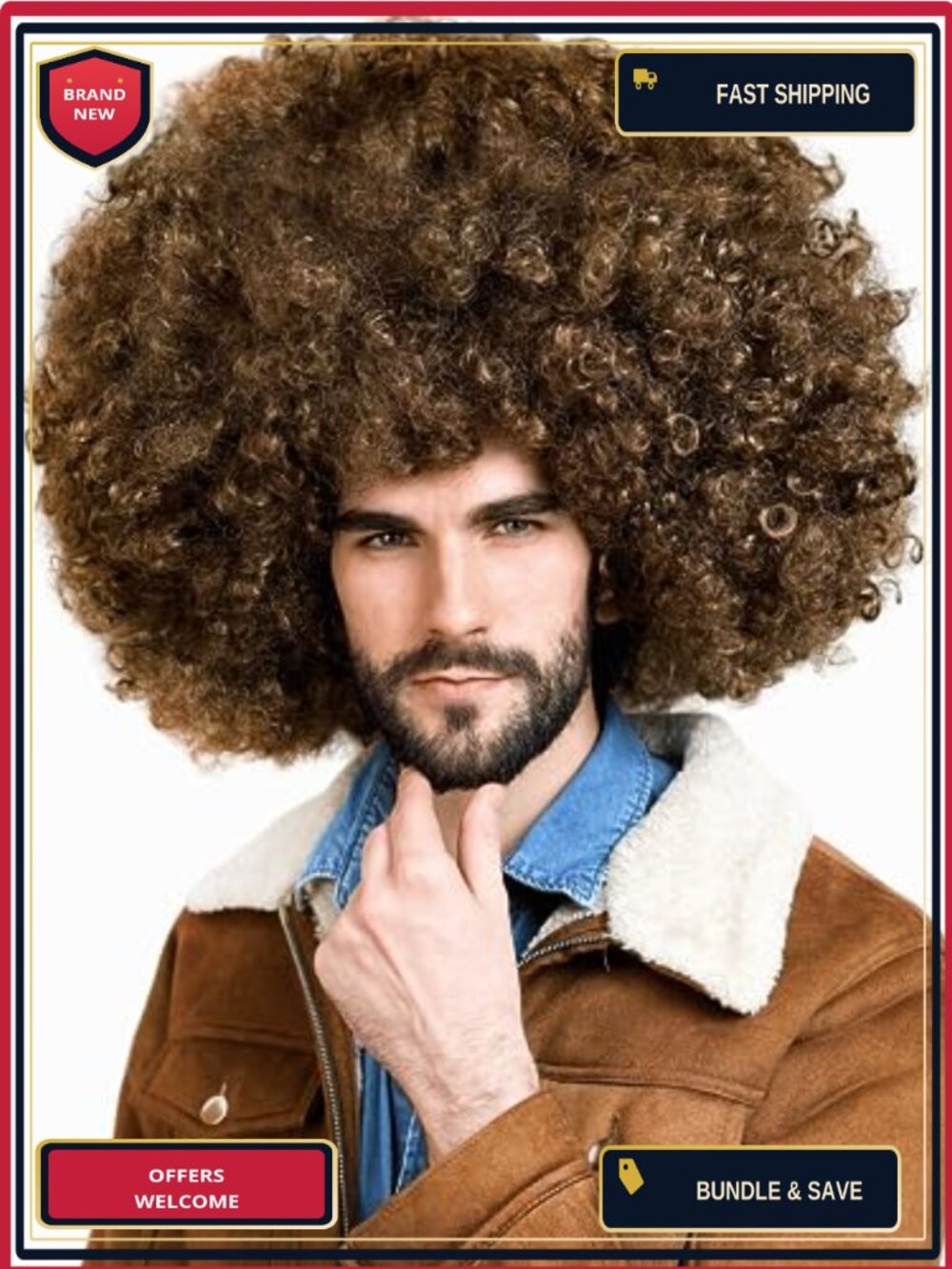 Jumbo Afro Kinky Curly Wig Synthetic MatteSilk Fiber Pre-Styled